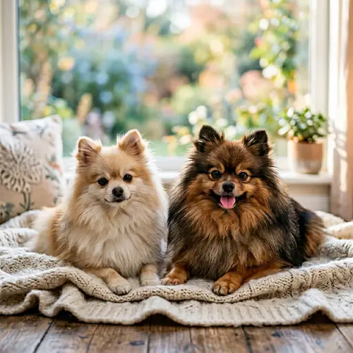 Two Female Pomeranian Dogs PC Background