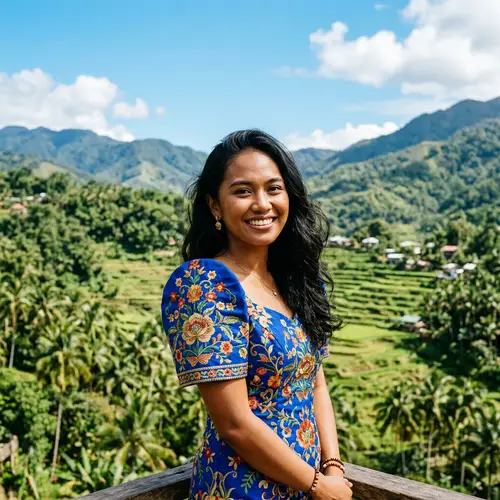 Filipina Woman Portrait in Traditional Dress