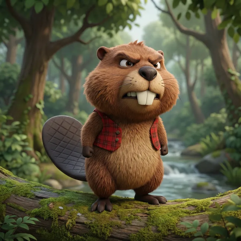 Angry Beaver 3D Mascot - Unique Character Design