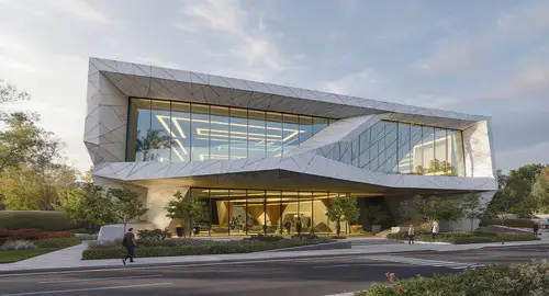 Modern Glass and Metal Data Center Architecture