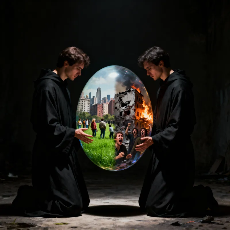 Contrast of City Life and Destruction in Art