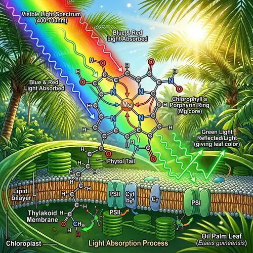 Understanding Light Absorption in Oil Palm Chlorophyll