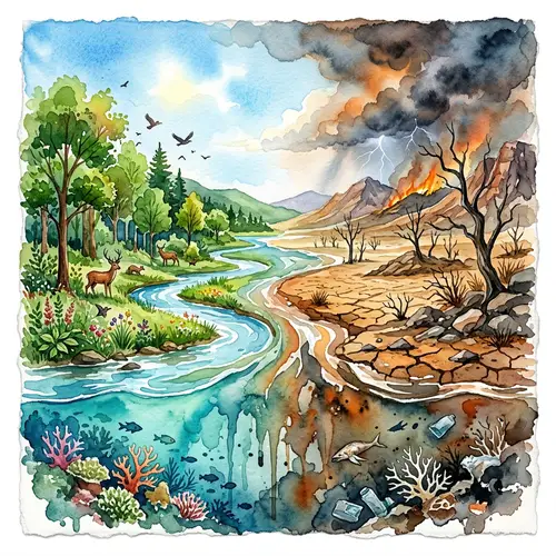 Climate Change Effects in Watercolor Art