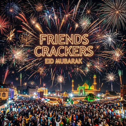 Eid Mubarak Celebration: Friends Crackers & Fireworks