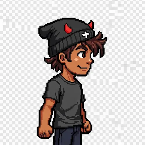 16-Bit Pixel Art Sprite Sheet of Young Man
