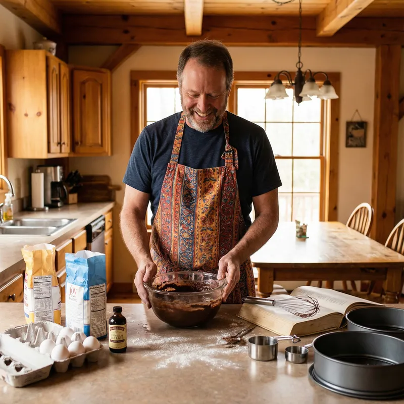 Man Baking Cake: A Joyful Creation