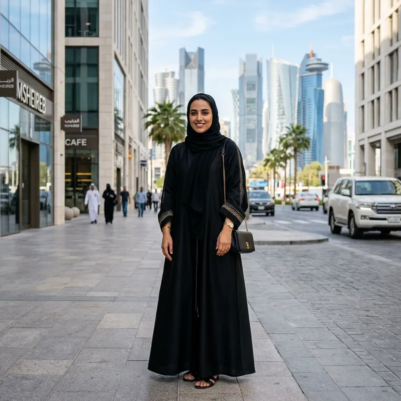 Qatari Woman in Abaya - Traditional Attire Qatari Woman in Abaya - Traditional Attire