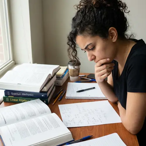 Thoughtful Middle Eastern Female Student Analyzing Complex Problems