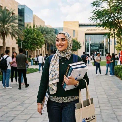 Middle Eastern Student with Hijab Carrying Books | XYZ Education