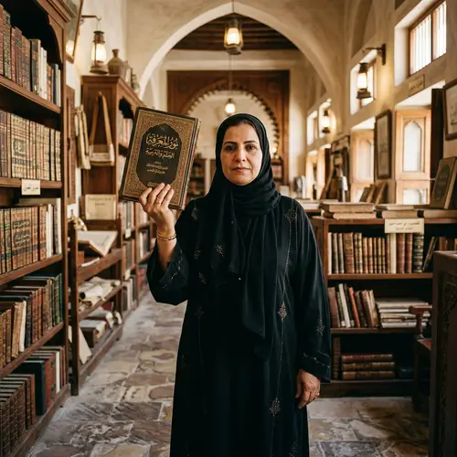 Qatari Woman Promoting Education in Traditional Setting