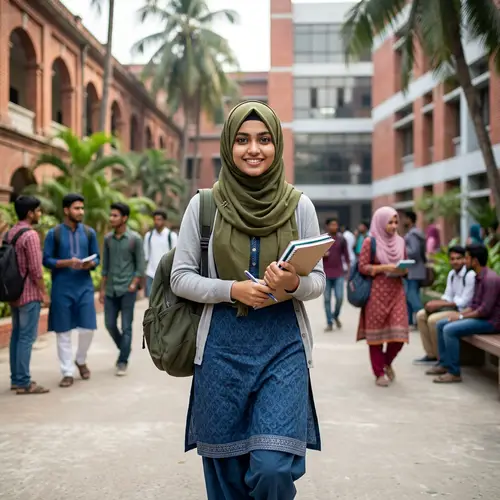 Respectful South Asian Student Wearing Hijab