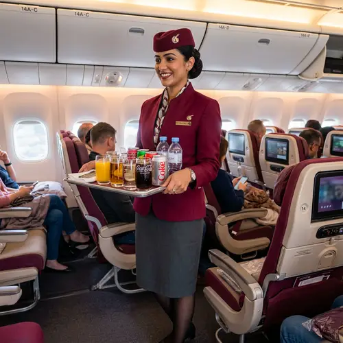 Qatar Airways Flight Attendant | In-Flight Service | South Asian Descent