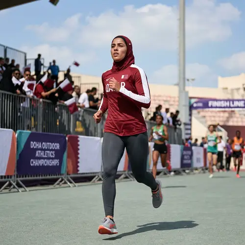 Qatari Female Athlete in Sportswear | Outdoor Sport Event