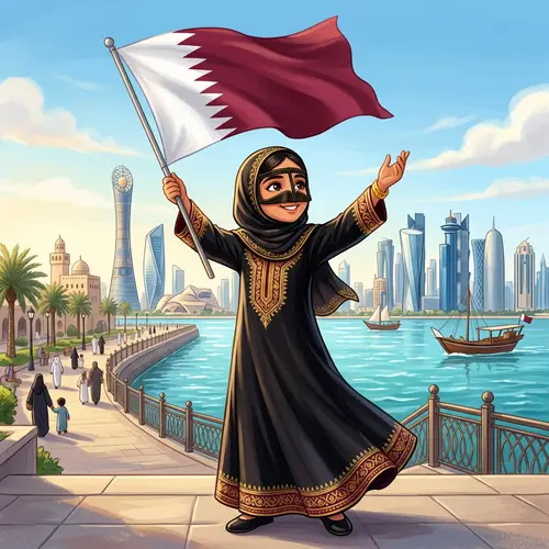 Proud Qatari Girl | National Pride Illustration
