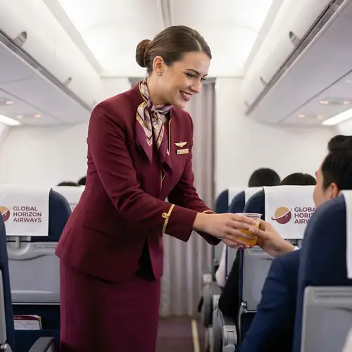 Professional Marrone Flight Attendant Uniform | International Airline