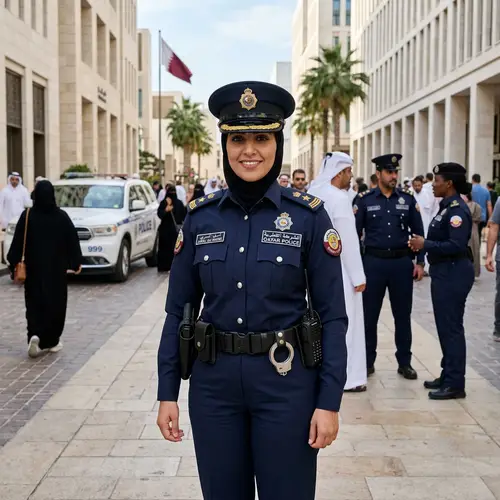 Qatari Policewoman in Traditional Uniform | Law Enforcement Photo