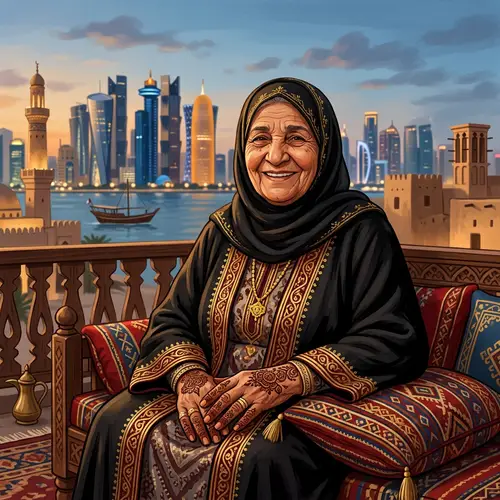 Elderly Qatari Woman: Wisdom & Cultural Roots | Qatar Skyline