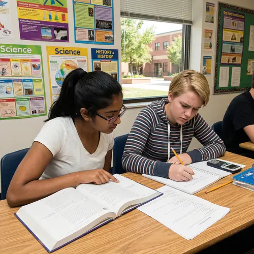 Students Collaborating in Classroom Scene | Educational Setting