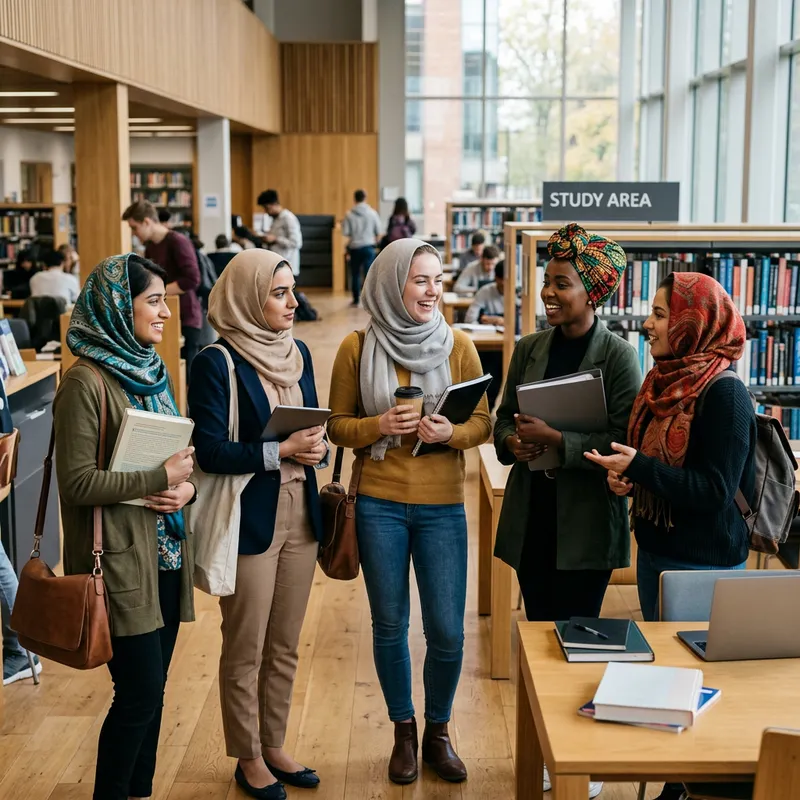 Respectful and Beautiful Female Students Wearing Headscarves Respectful and Beautiful Female Students Wearing Headscarves