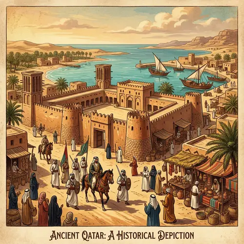 Ancient State of Qatar: Architectural & Cultural Depiction