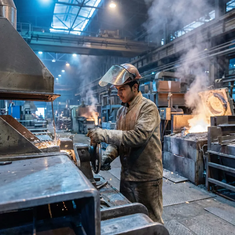 Qatari Man Working in Iron and Steel Factory