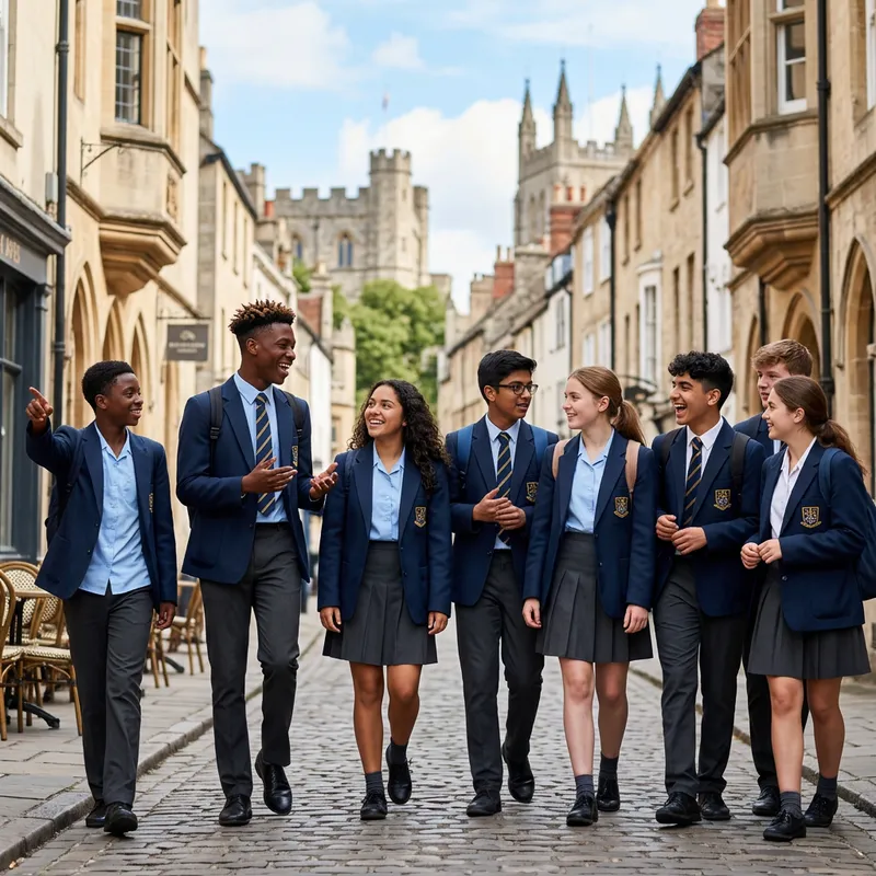 Beautiful Teenage Students Enjoy School Outing