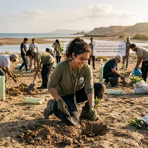 Middle Eastern Girl Environmental Volunteer Work
