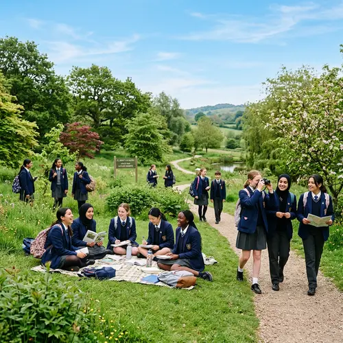 Diverse Female Students on School Field Trip | Youth & Education