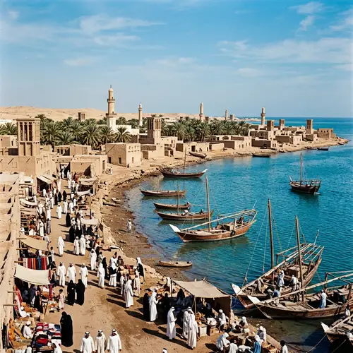 Vintage Scenic Landmarks of Qatar 1970: Architecture, Souqs, Desert Oasis