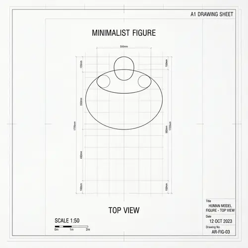 Minimalist Humodel Figure for Architectural Drafting