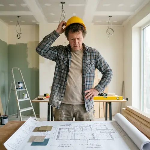 Clueless Builder Scratching Head at Interior Design Plan