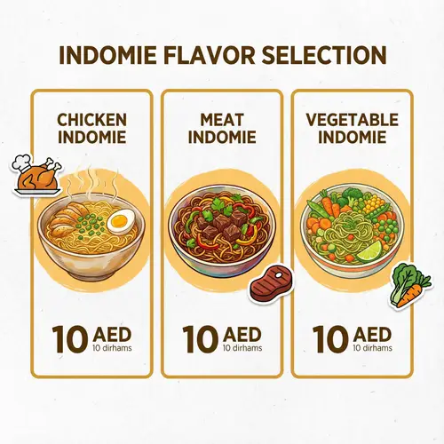 Delicious Indomie - Chicken, Meat, Vegetable | Only 10 Dirhams Each