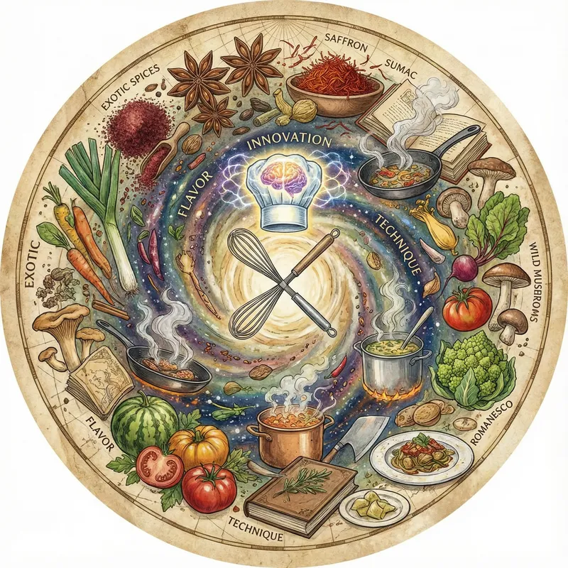 Chef's Creative Culinary Journey | Round Art Imagery