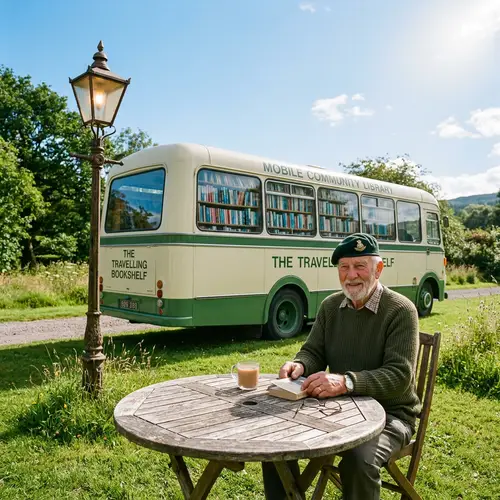 Elderly Man with Green Beret Enjoys a Sunny Day