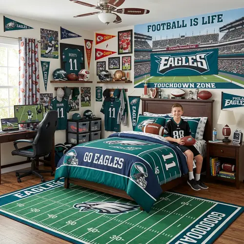 Football Themed Bedroom Ideas for Young Fans