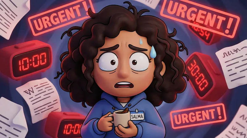 Overwhelmed Employee Cartoon - Stress Relief Guide