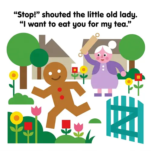 Whimsical Gingerbread Man Illustration for Kids