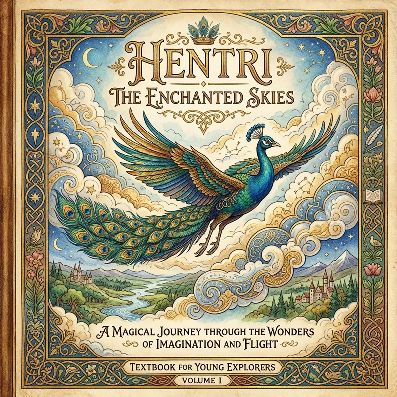 Enchanting Peacock Textbook Cover Illustration