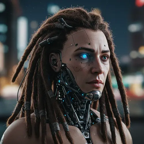 Cyborg with Dreadlocks - Futuristic Fusion
