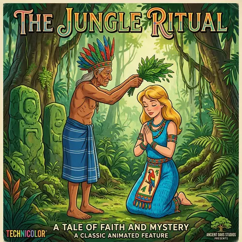 Enchanted Jungle Scene in Pixar Style Art