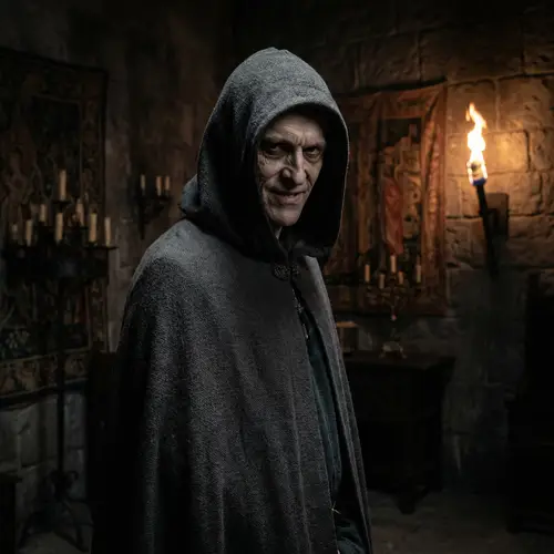 Dramatic Villain Character with Sinister Expression