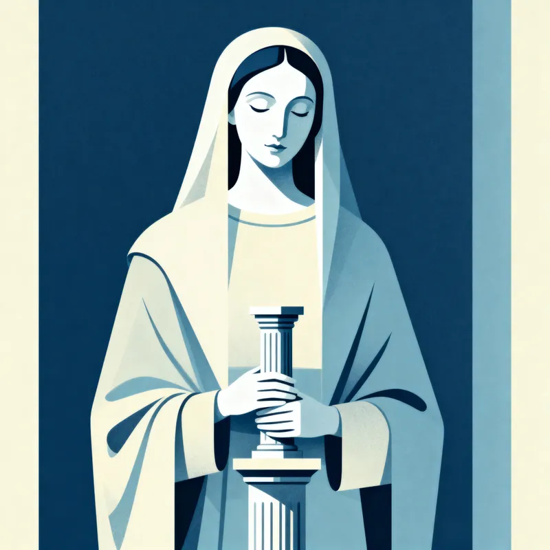 Minimalist Virgin del Pilar Vector Illustration