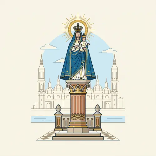 Minimalist Virgin del Pilar Vector Illustration