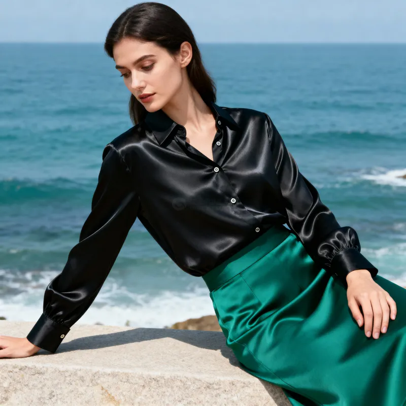 Elegant Satin Blouse for Women - Stylish & Shine Elegant Satin Blouse for Women - Stylish & Shine