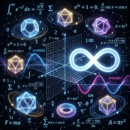 Abstract World of Mathematics: Numbers, Equations, & Shapes