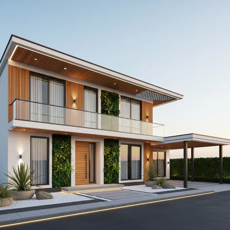 Modern Two-Story House Design with Unique Styling