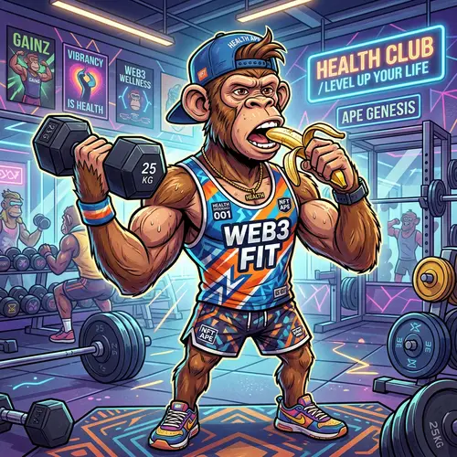 Vibrant NFT Monkey Character for Health Enthusiasts