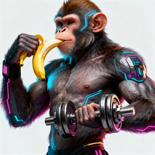 Vibrant NFT Monkey Character for Health Enthusiasts