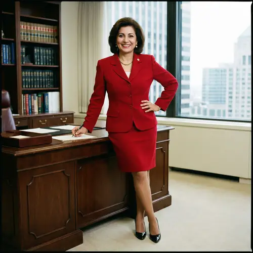 Confident Middle-Eastern Leader in Red Blazer | Elegance & Power