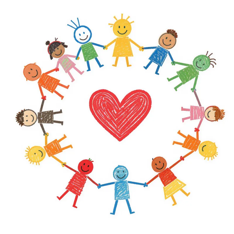 Unity in Diversity: Colorful Stick-Figure Art